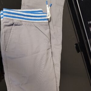 Lands' End Gray Pants with Striped Waistband